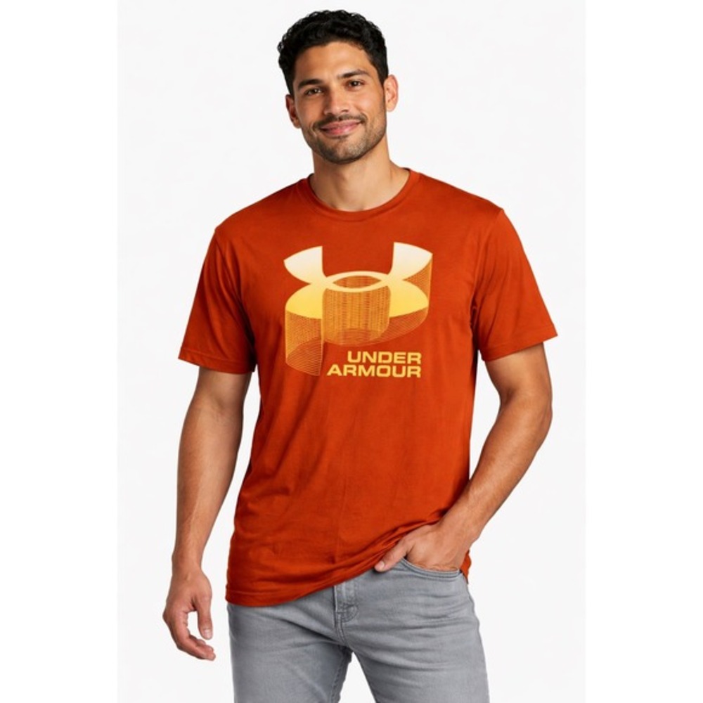 Under Armour Mens XL HeatGear Graphic T-Shirt Burnt Orangeโ Loose Fit 87-30